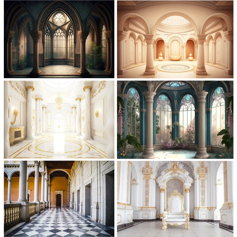 

Palace European Style Retro Building Theme Photography Backdrops Props Theater Opera Old Church Photo Studio Background EE-03