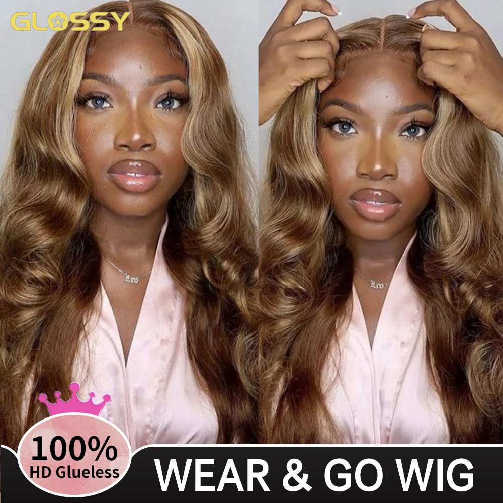 Body Wave Highlight Glueless Human Hair Ready To Wear And Go Wig 13x6 Hd Frontal Brazilian Colored Honey Blonde Lace Front Wigs