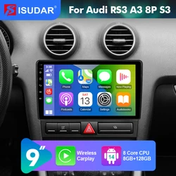 2026 NEW! 9 Inch Android 14 Car Radio For Audi RS3 A3 8P S3 2003-2012 Carplay Auto Stereo GPS multimedia 4G wifi 6 Qualcomm