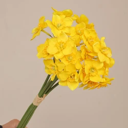 High End Silk Flower 6Pcs/Bundled Narcissus Simulation Bouquet, Home Light Luxury DIY Ornaments, Wedding Decoration Flowers