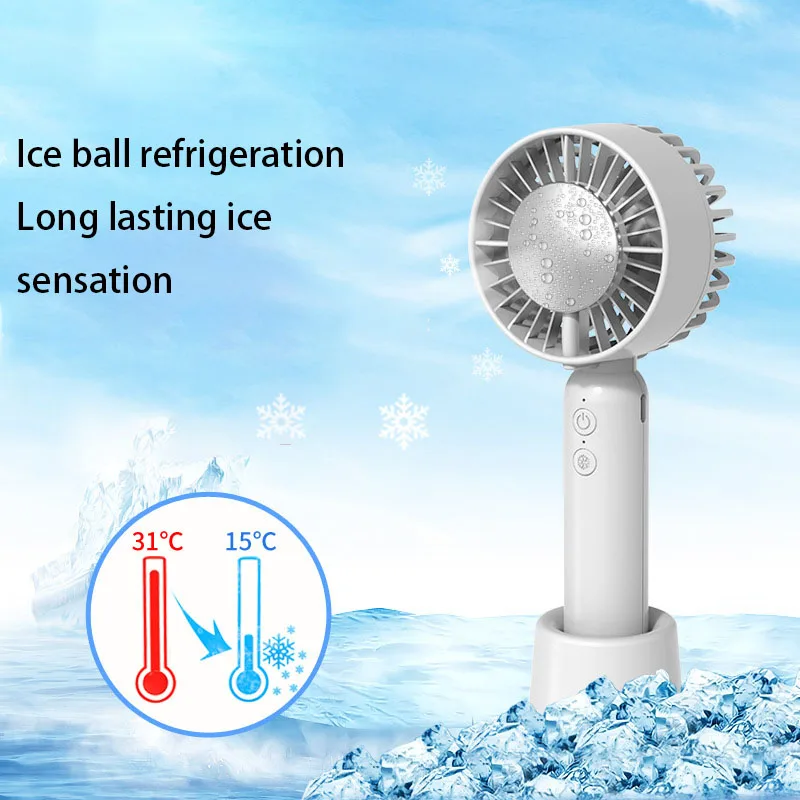 Ice Compress Cooling Portable Hand Fan Semiconductor Refrigeration USB Rechargeable Quiet Mini Handheld Fan Air Cooler Outdoor