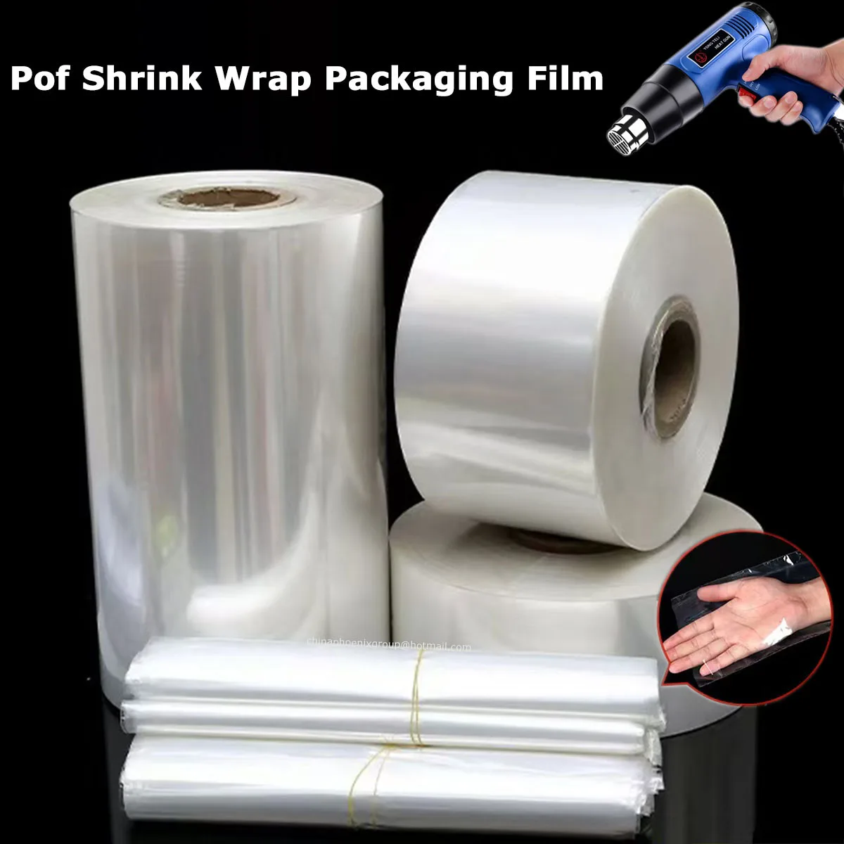 Pof Heat Shrink Plastic Wrap Film Roll Tube Shrink Bags Heat Seal Shrinkable Thermal Plastic Packaging Wrap Film Pof Shrink Film