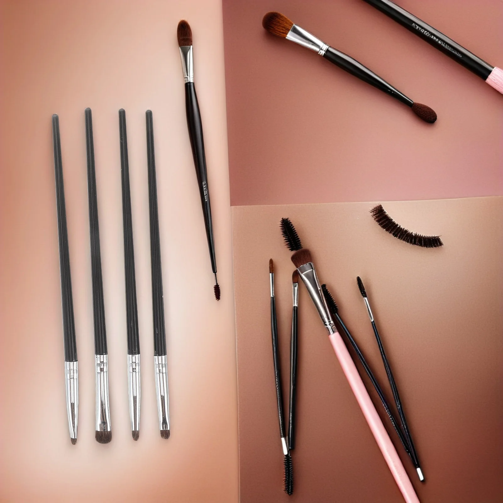 Set di pennelli professionali per trucco occhi da 4 pezzi Setole naturali Ombretto Sbavature Miscelazione Durevole A lunga durata Appassionati di bellezza
