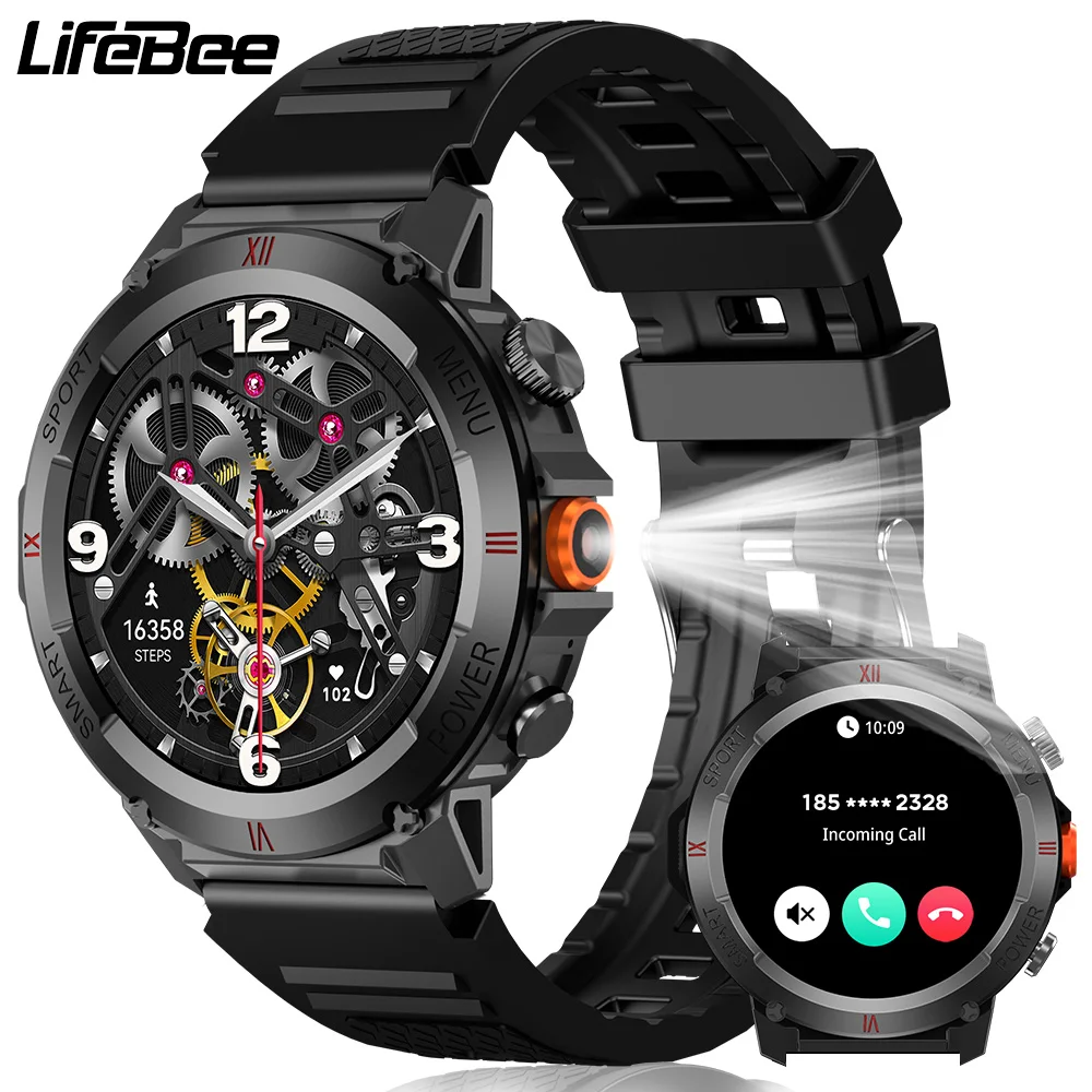 

LIFEBEE Смарт-часы 100+ спортивных режимов Bluetooth Call Smartwatch 1,46 "TFT Водонепроницаемые уличные военные наручные часы