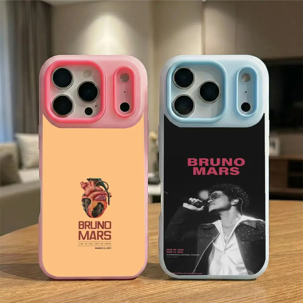 burno mars Phone Case Ultra Lightweight Soft TPU Clear Jelly Case for iPhone 12-17 Shockproof Anti-Yellowing