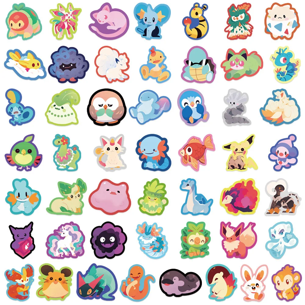 Impermeável Pokémon Graffiti Adesivos, Anime Decalques, Desenhos Animados Bonitos, Brinquedo Do Miúdo, DIY, Garrafa De Água, Capacete, Guitarra, Etiqueta Kawaii, 10 Pcs, 30 Pcs, 50Pcs