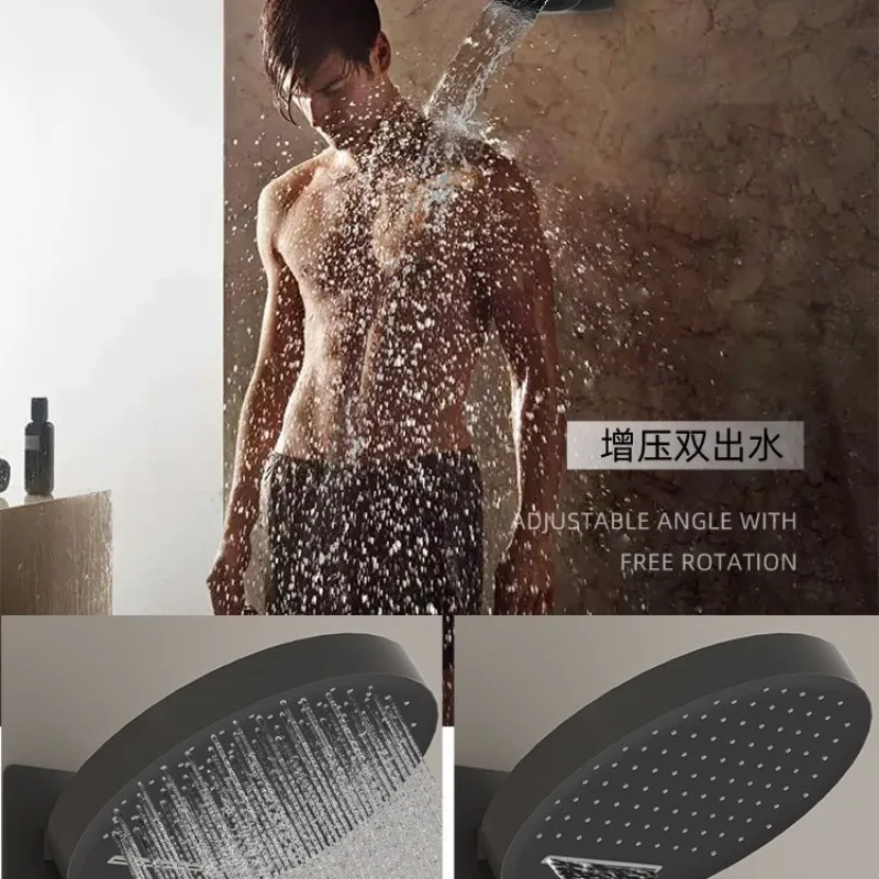 Shower set, a complete set of concealed hot melt pre-embedded waterfall copper, all copper y