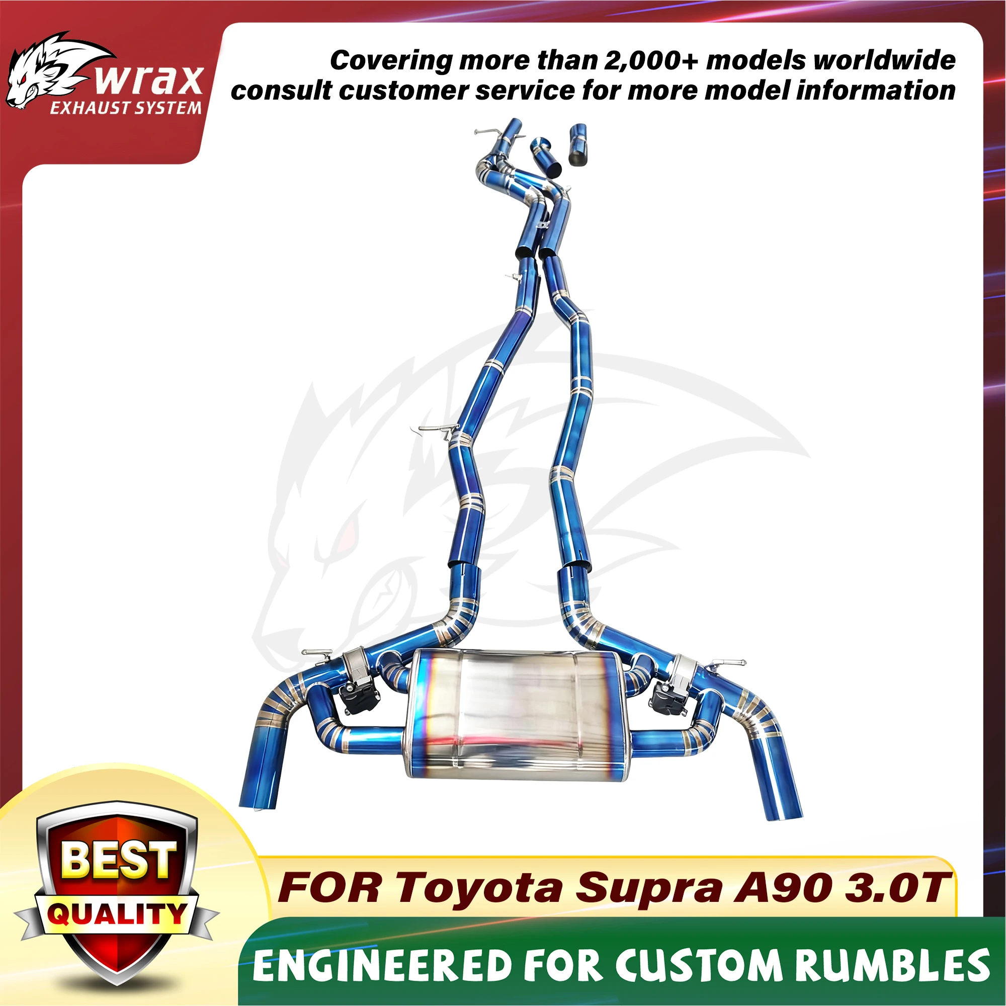 

Titanium Alloy Catback WRAX Exhaust System for Toyota Supra A90 3.0T Wireless Remote Valve Boost Vehicle Performance