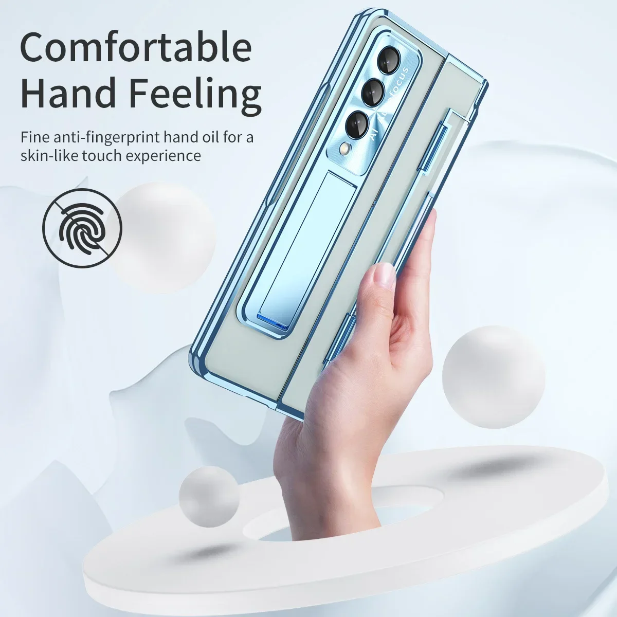 For Samsung Galaxy Z Fold 6 5 4 3 Phone Case Electroplated Phantom Flat Hinge Fine Hole Wireless Charging ZFold6 Protective Case