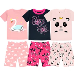 Girls Pajamas Sets 2 3 4 5 6 7 8 Years Short Kids Pijamas Set 100% Cotton 2024 Summer Toddler Baby Girl Pyjama Pink Unicorn Pjs