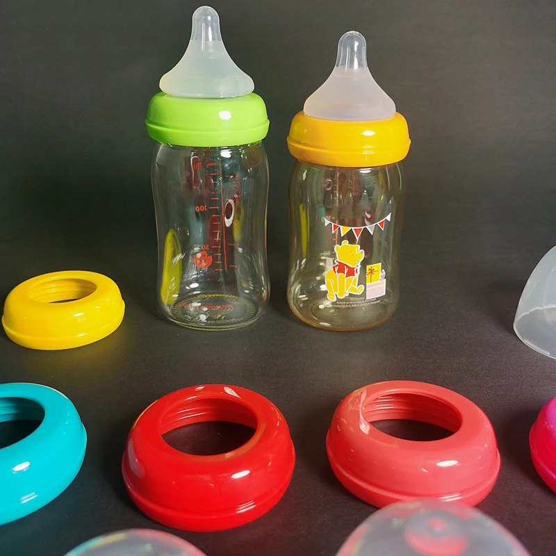 Baby Bottle Cap And Ring Suitable For Wide-bore Milk Bottles Compatible With Pigeon Bottle Baby Feeding Accessories