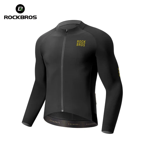 Imagen 1 del producto Chaquetas de Ciclismo ROCKBROS para Otoño e Invierno, Chaqueta Térmica de Forro Polar Elástico para Hombre, Ropa de Ciclismo Cómoda y Antideslizante