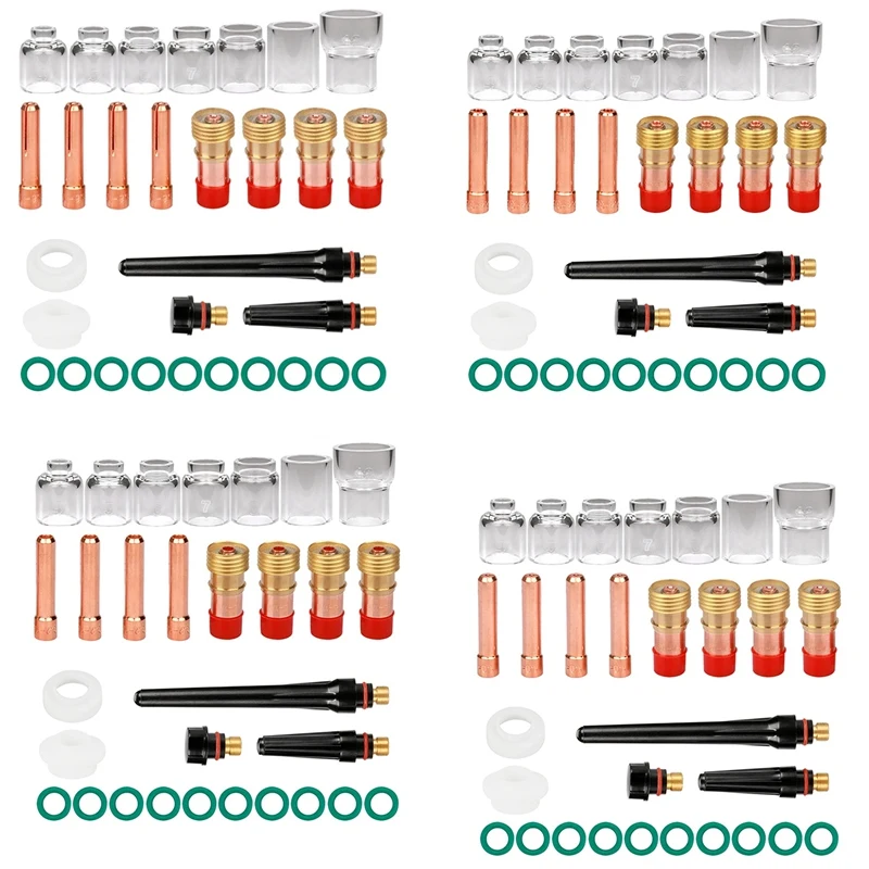 

ABSU 30Pcs TIG Welding Torch Accessories Stubby Gas Lens 4 -12 Cup Kit For WP-17/18/26 Torch Welding Supplies