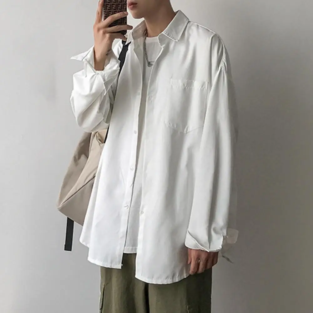 Мужская рубашка с длинными рукавами в Европе и США, однобортная хлопково-льняная рубашка с лацканами, мужской модный топ