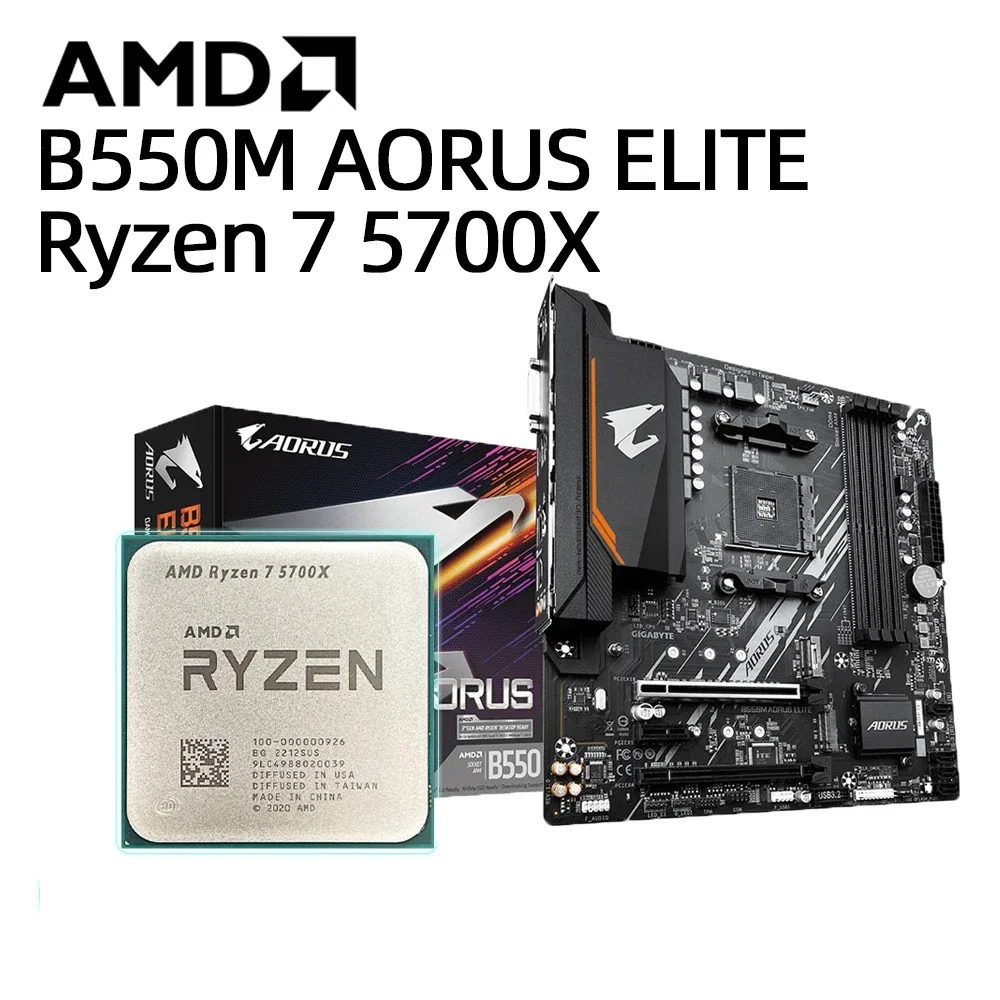 

Новый процессор AMD Ryzen 7 5700X + комплект материнской платы B550M AORUS ELITE R7 5700X 3,4 ГГц 8-ядерный 16-поточный процессор с разъемом AM4 DDR4 128 ГБ