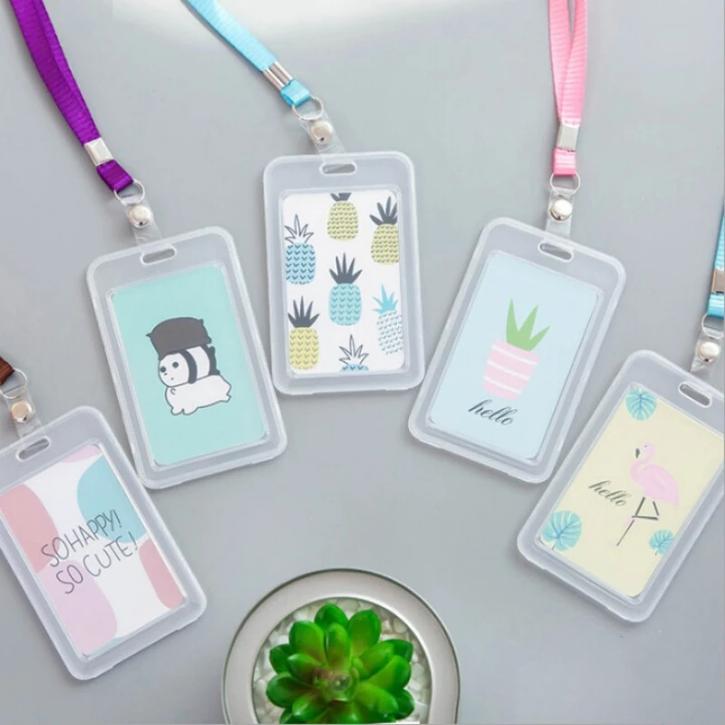 

Gift Kawai Card Holder Bus Student Halter Office School Supplies Korean Transparent Cute Rice Lovely Stationery Desk Accessories