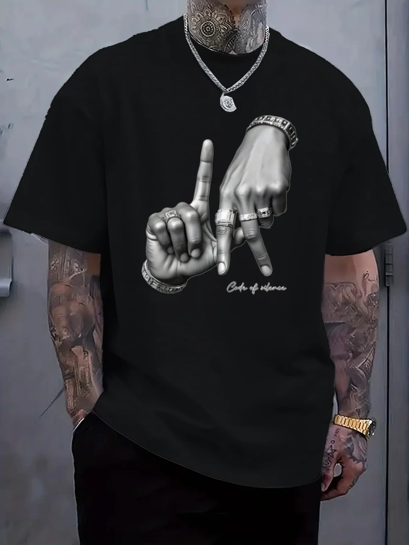 

Мужская футболка из чистого хлопка с принтом жестов на палец, вдохновляющая цитата, сохраняет рост, дизайн, повседневная одежда, мотивационный принт