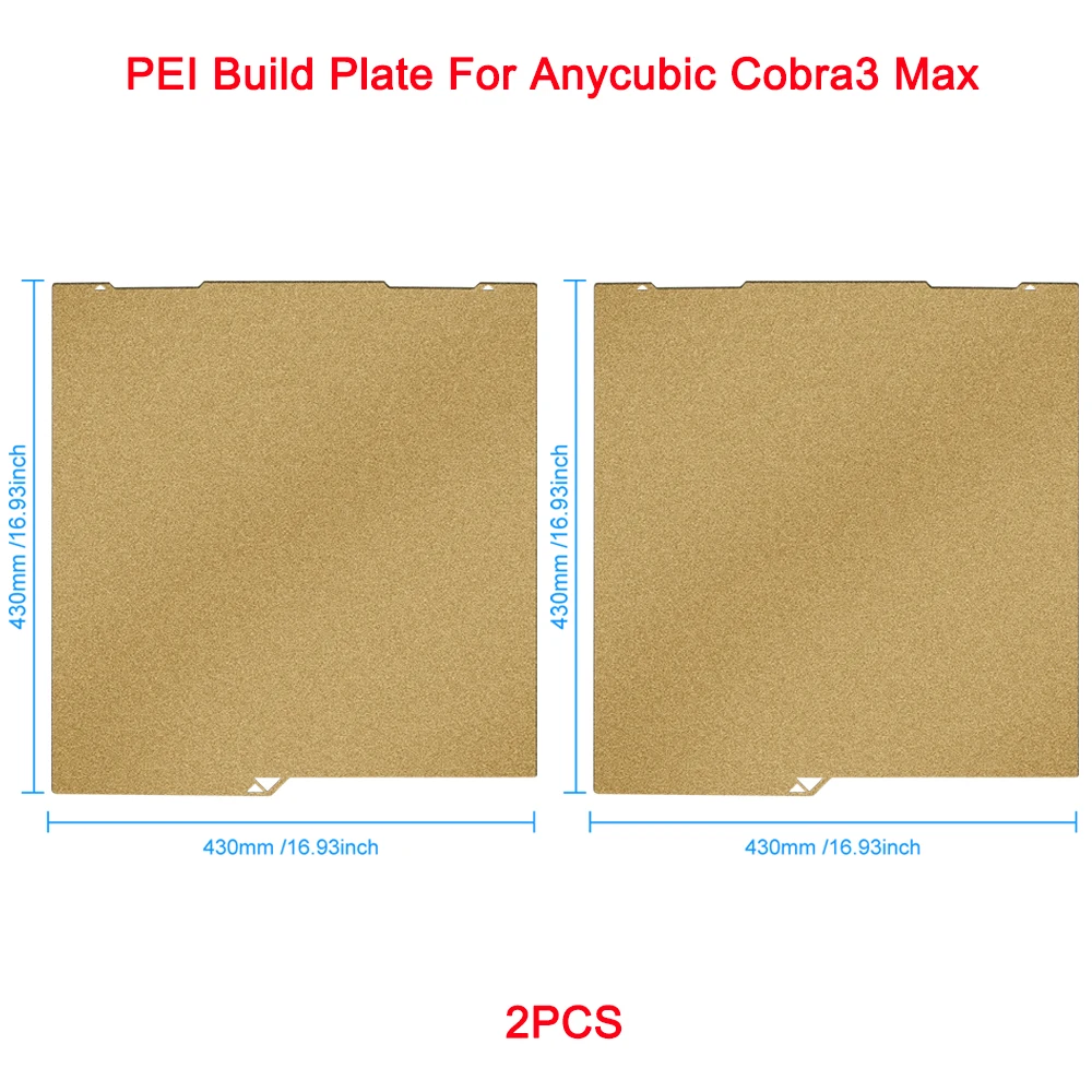 Bauplatte für Anycubic Kobra3 Max 430x430mm Doppelseitige Druckplatte aus PEI-texturiertem Federstahl 3D-Drucker Ersatzteil – Detail 7