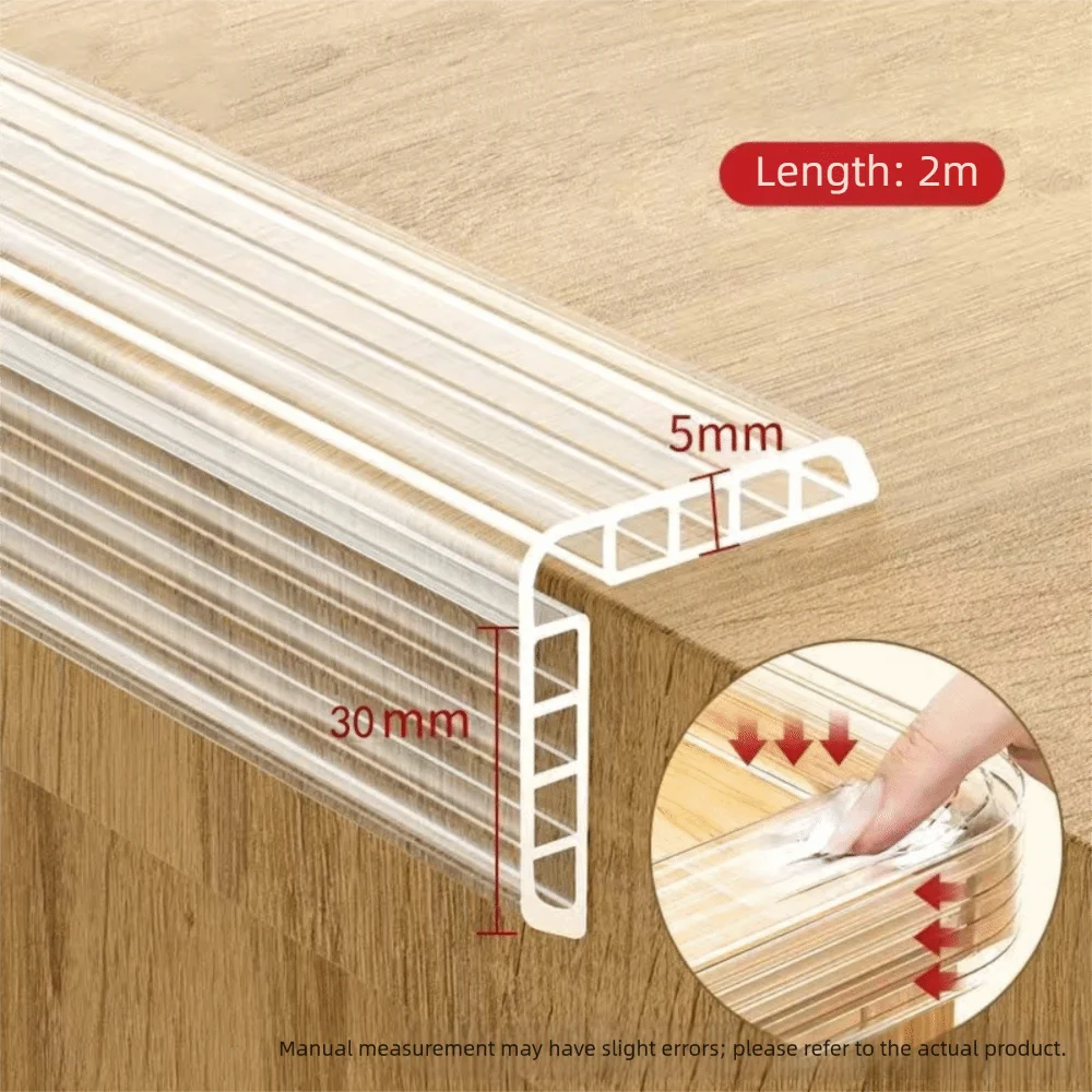 

Invisible Anti Collision Corner Guard Strip Transparent PVC Table Edge Protector Safety L Type Proofing