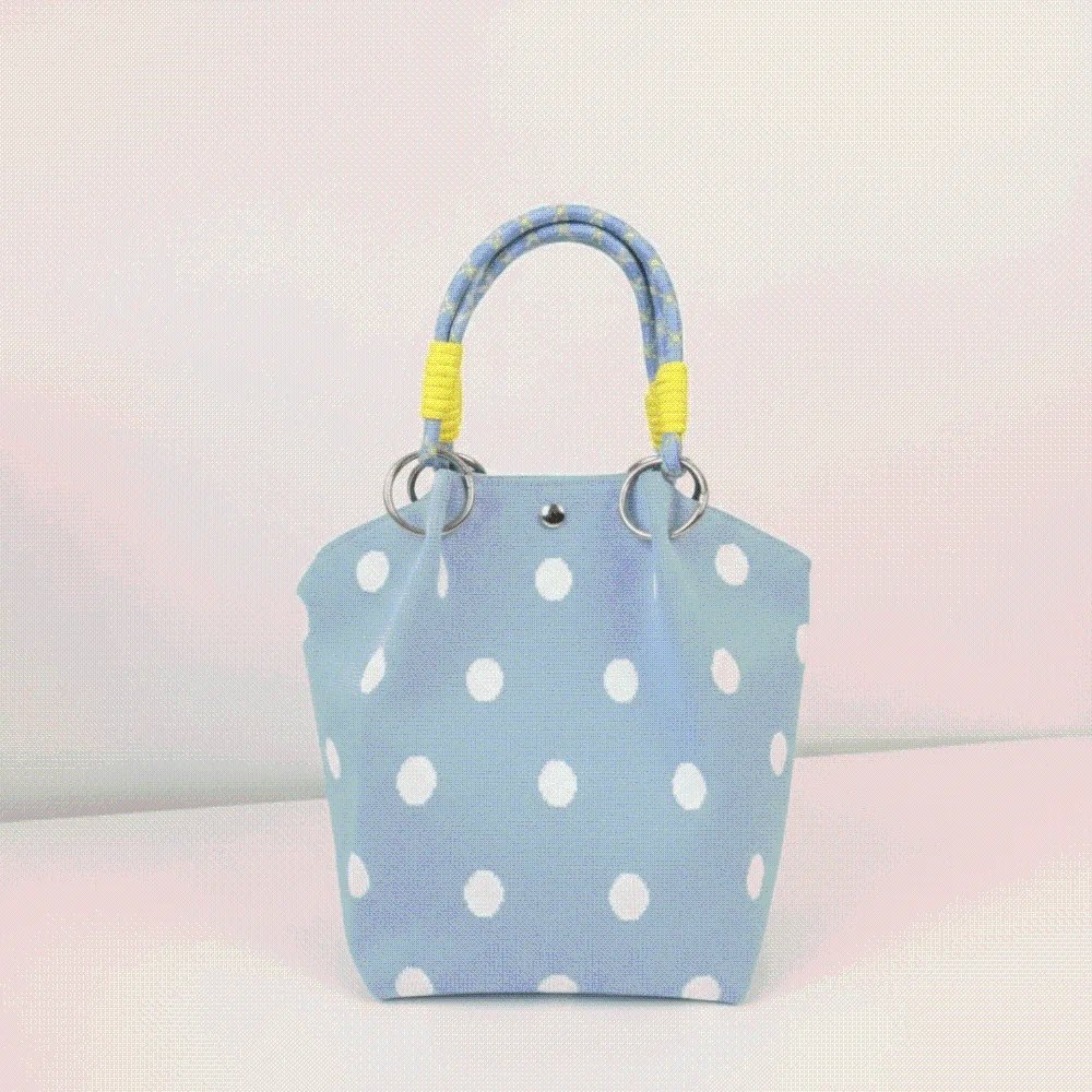 Crossbody Pouch Patterned Polka Dot Bucket Bag Soft Minimalist Knit Tote Casual Lightweight Drawstring Purse Shopping