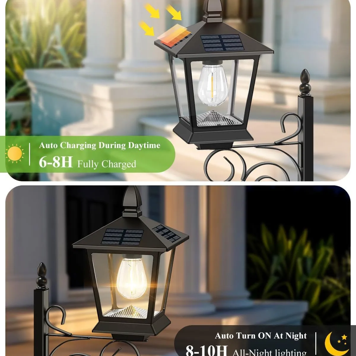 2-in-1 Solar Garden Planter Lamp Warm White Outdoor Lighting Waterproof Versatile for Wall Hanging or Ground Placement Perfect view 4