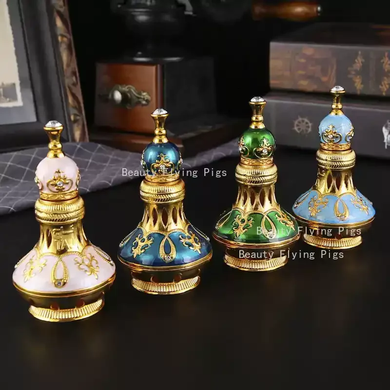 1pc European Style Metal+glass Bottling Bottle Household Perfume Bottles Liquid Distribution Bottle Household Daily Necessities