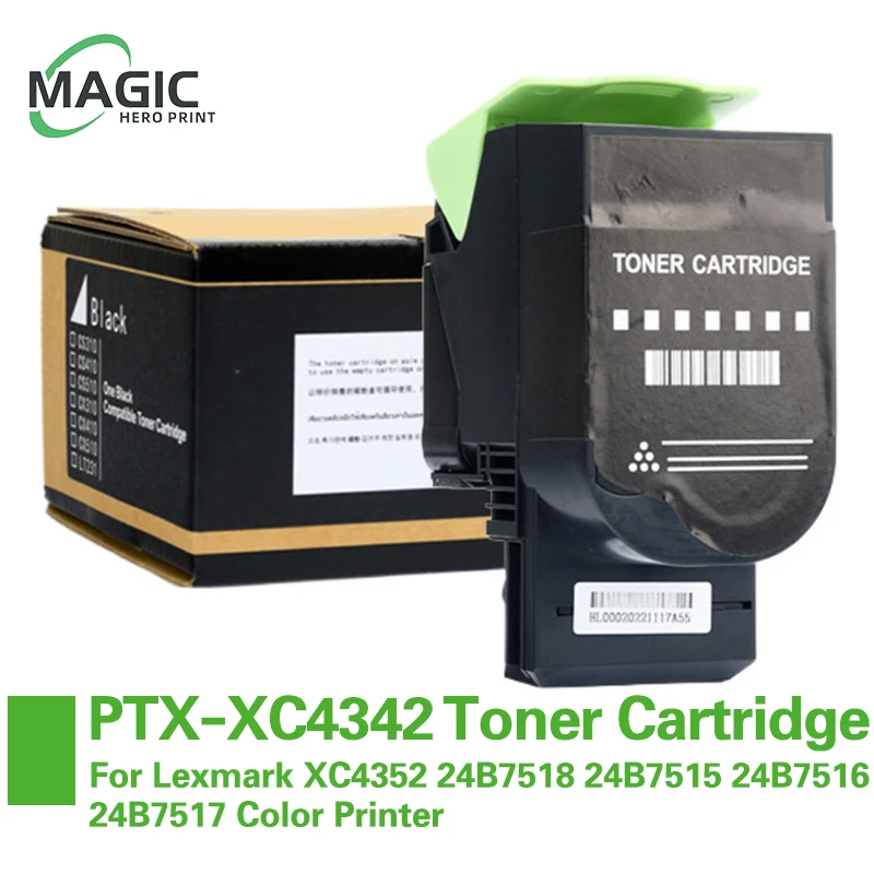 1 pieza PTX-XC4342 XC4342 cartucho de tóner Compatible con Lexmark XC4352 24B7518 24B7515 24B7516 24B7517 impresora de alta capacidad