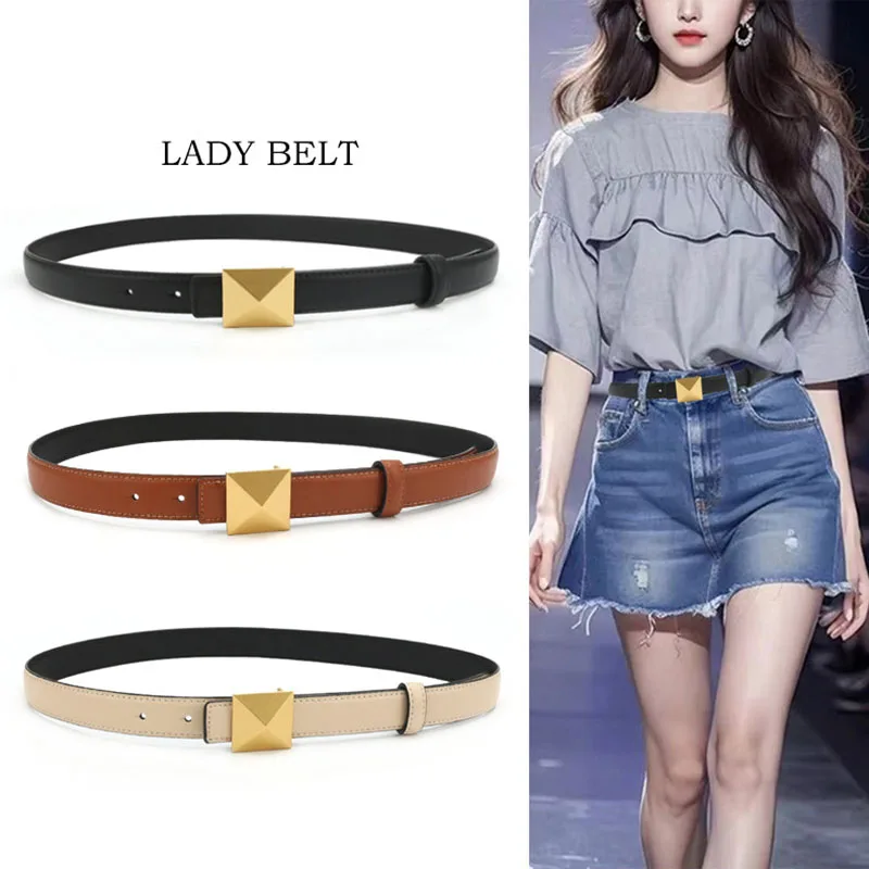 New In Women Faux Leather Thin Belt Waistband Letter Belt For Jeans Dress