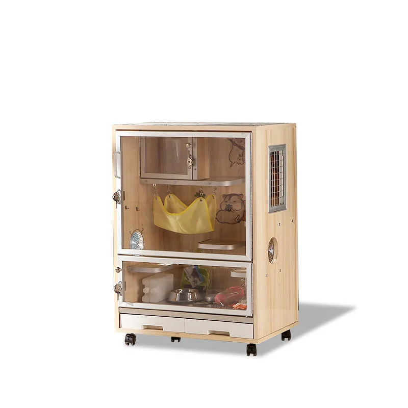 

solid wood ecological board pet air conditioner villa blind date dragon cat