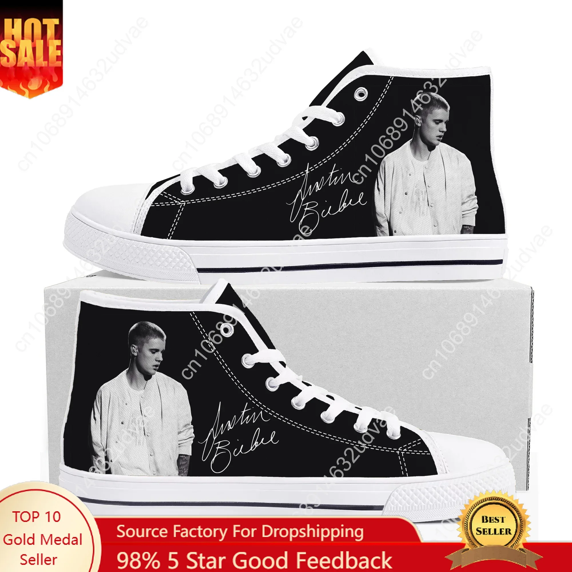 

Justin Bieber High Top Sneakers Mens Womens Teenager High Quality Canvas Sneaker 3D Print Casual Couple Shoes Personalized Shoe
