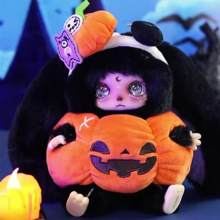 

LOKIKI Rocky Halloween Wonderful Night Series Pumpkin Skull Rabbit Ghost Cat Love Plush Doll Tide Play Cute Figure