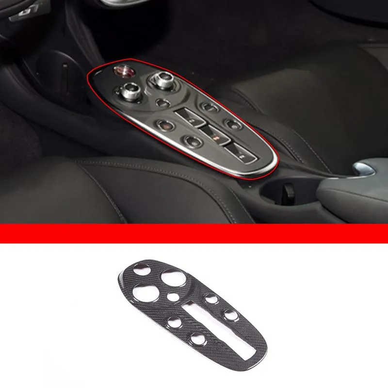 

For McLaren GT 2019-2022 Car Central Control Gear Panel Decorative Frame Sticker Real Carbon Fiber Interior Accessories