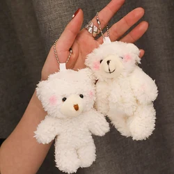 brand New Cute baby bear teddy bear plush doll bag accessories women keychain car pendant key chain Bag Pendant white