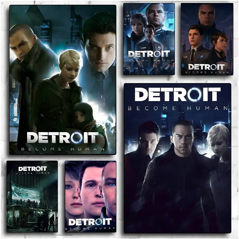 Game D-Detroit Become Human Poster HD art sticky wall waterproof home living room bedroom aesthetic decoration