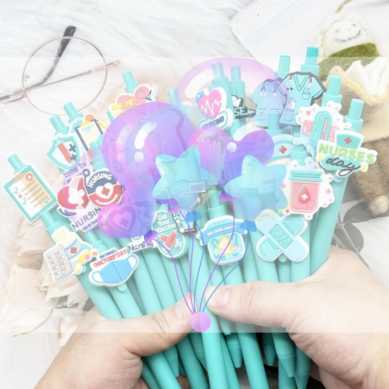 

6/10 шт., медицинские ручки для записей, гелевые ручки для письма, медсестер, подарок на день медсестры, выдвижная шариковая ручка для студентов