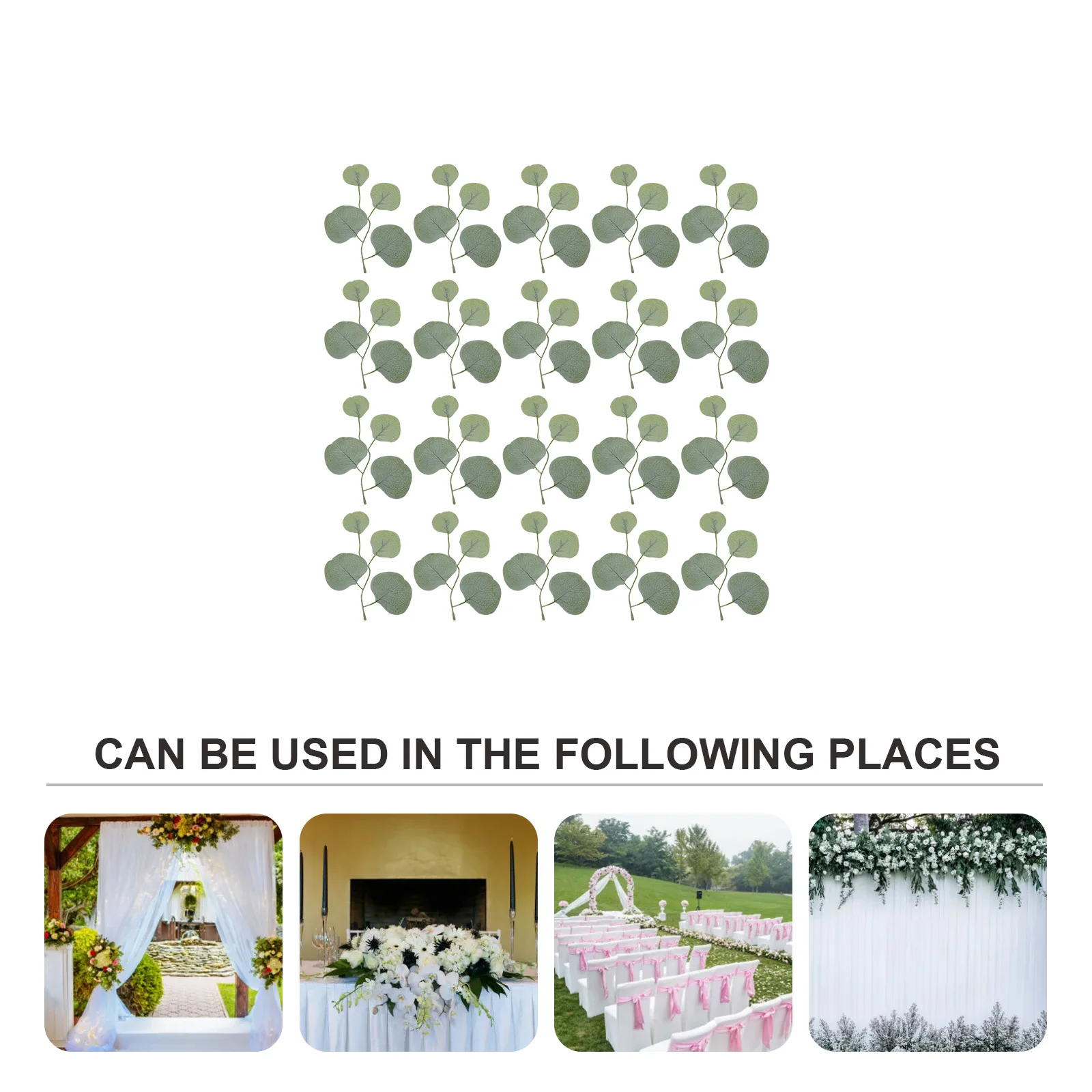 

50Pcs Fake Eucalyptus Leaves Simulation Plant Decor for DIY Arrangement Photo Background Faux Hanging Plant Bedroom Living Room
