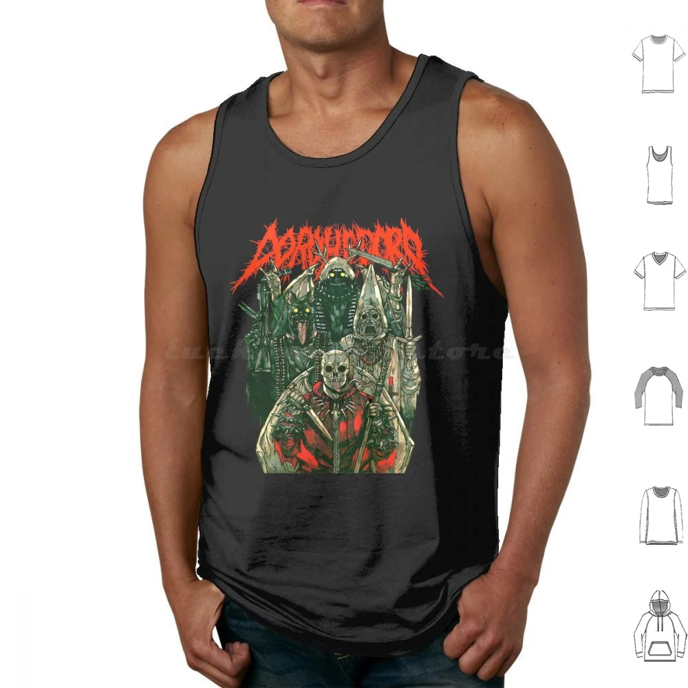 Dorohedoro Metal Tank Tops Vest Sleeveless Goth Halloween Black Creepy Skull Spooky Gothic Retro Pastel Goth Emo 90s Kawaii