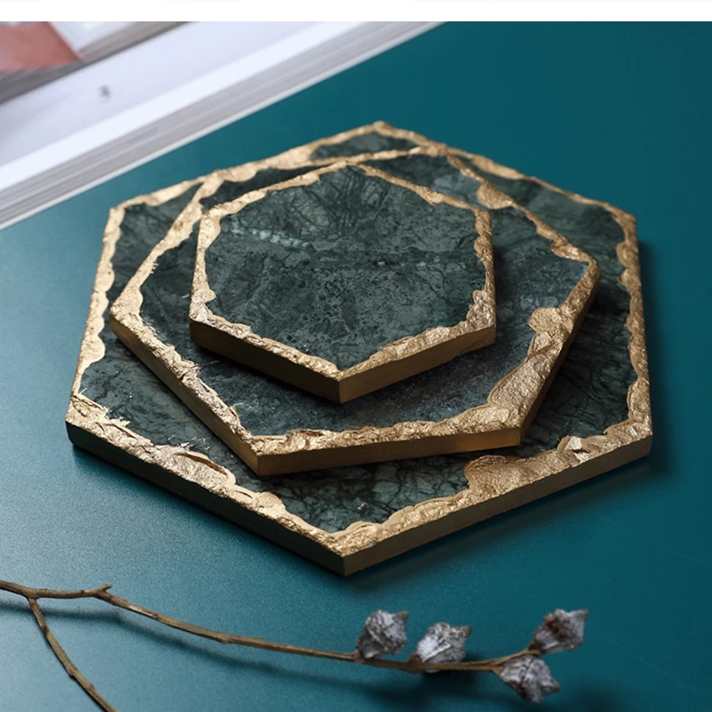 Nordic Art Emerald Ceramic Table Coaster  Minimalist Home Dining Office Luxury Phnom Penh Insulation Pad Kitchen Supplies