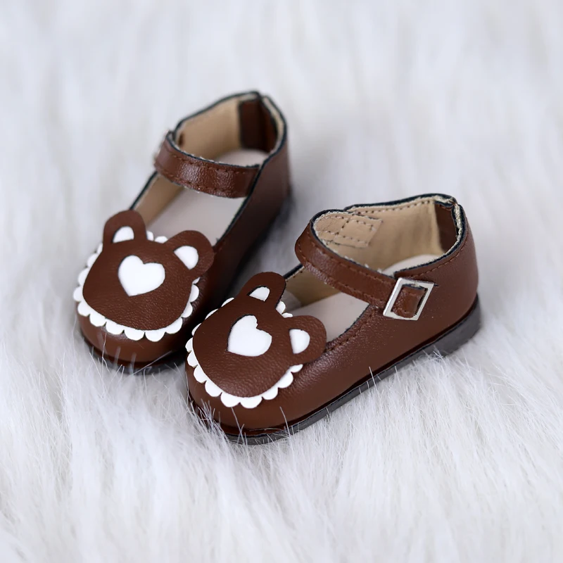 BJD Baby Shoes Little Bear Leather Shoes 4-point Bear Girl Round Toe Little Leather Shoes 40cm dd Accessories Shoes