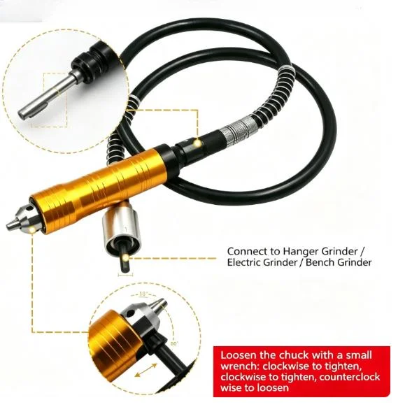Flexible Shaft Handle 0.3-6.5mm Chuck For Rotary Tool Drill Polishing Engraving Grinding Kit With Rubber Extension Cord Accessor