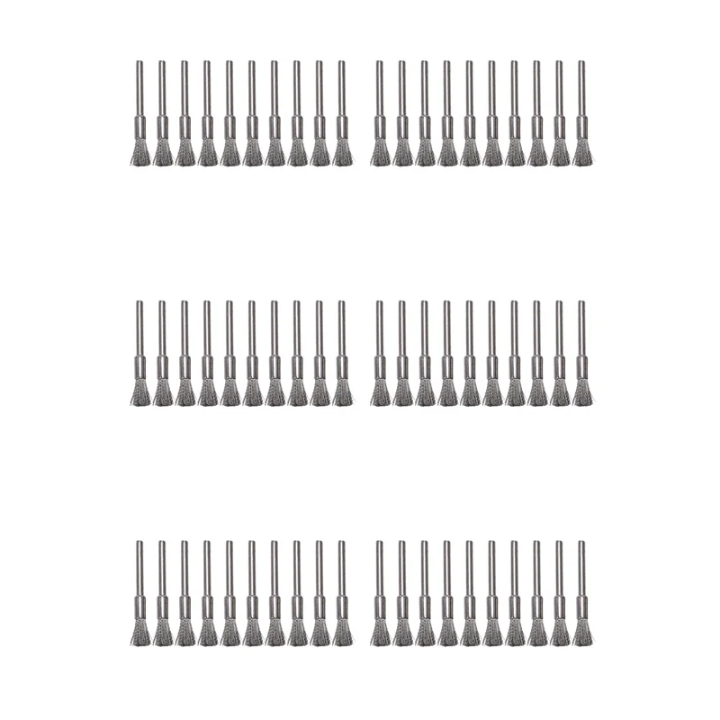 

60 Pc Stainless Steel 1/4 Inch (6Mm) Pen Wire Brush NO.532 With 1/8 Inch (3Mm) Shank For Dremel