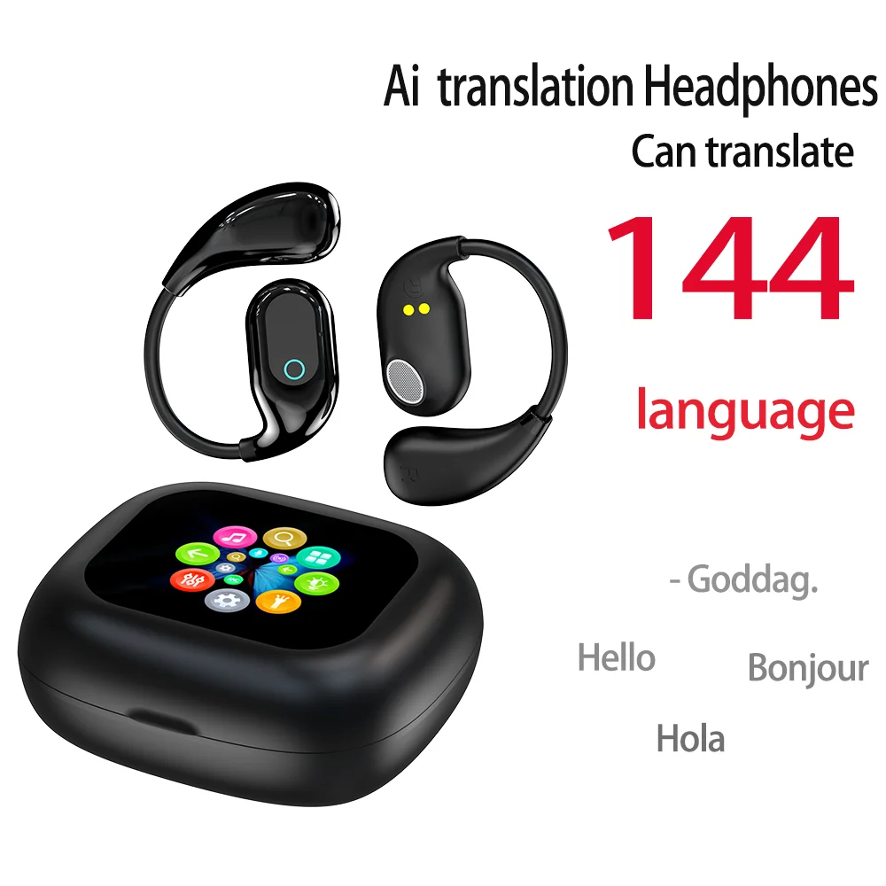 

AI Translation Earbuds Real Time,144 Language Translator EarBuds 40H Open Ear Wireless Bluetooth, Translating Headphones