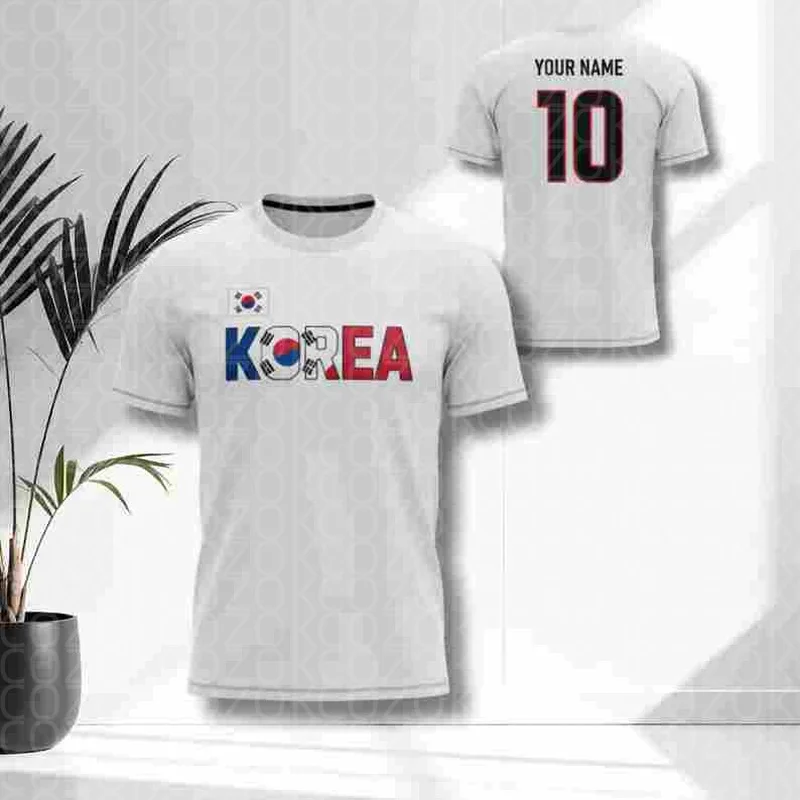 Custom Korea Pattern Team Football Jersey for Football Short Sleeves T-shirts Athletic Tee