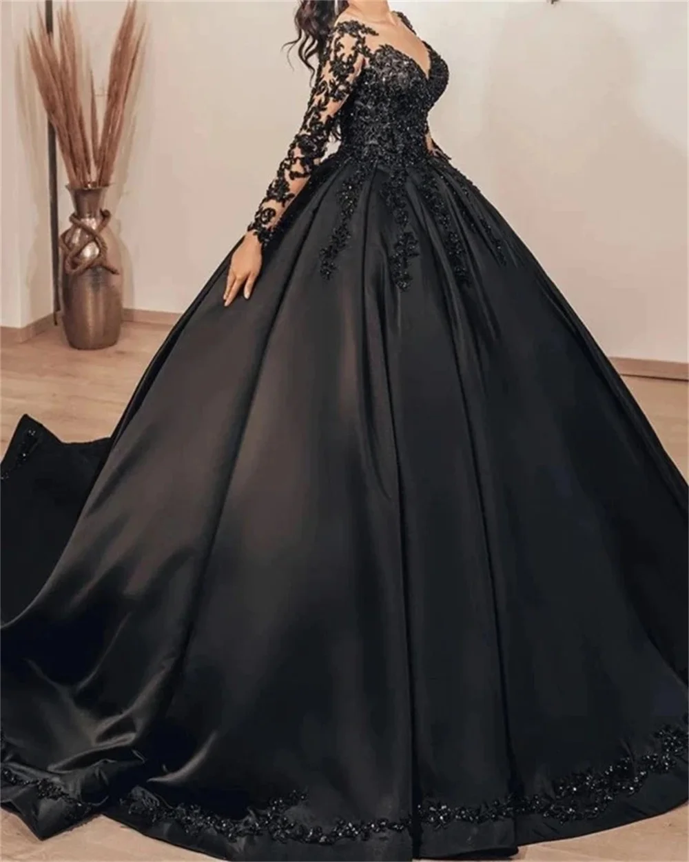 Annie Black Prom Dresses Gothic Wedding Dress Evening Dress 2024 Luxurious Embroidery Party Dresses Custom Dress فساتين السهرة