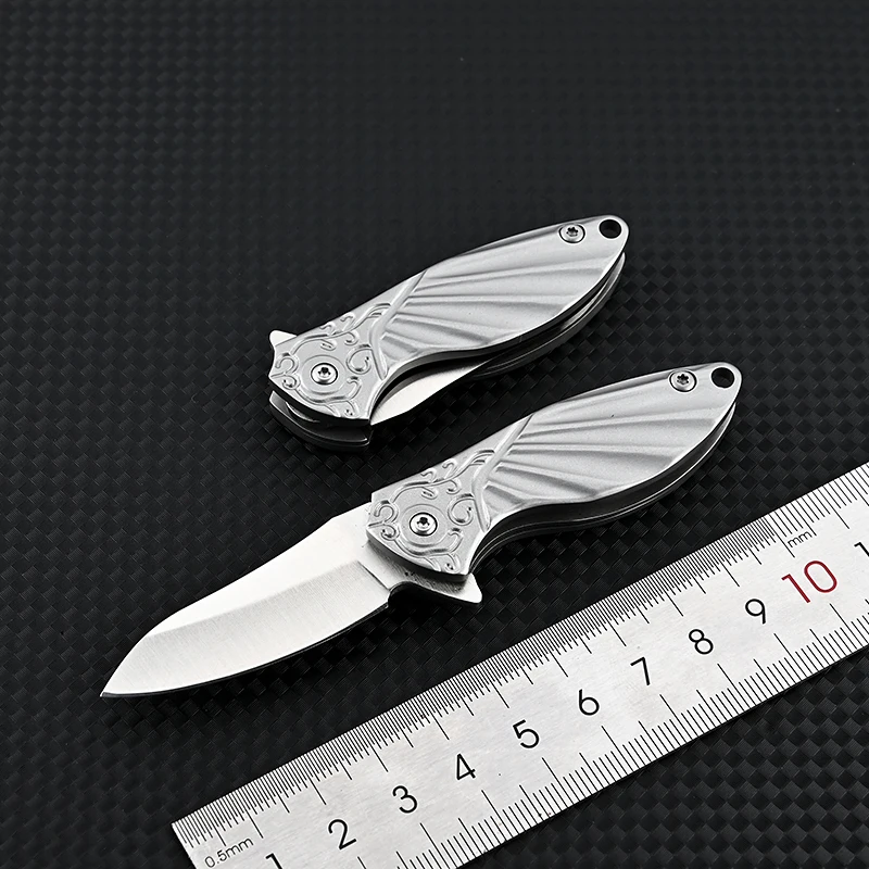 D2 Blade Stainless Steel Forming Knife Outdoor Camping Self Defense Emergency Survival Knife Folding Portable Keyknife