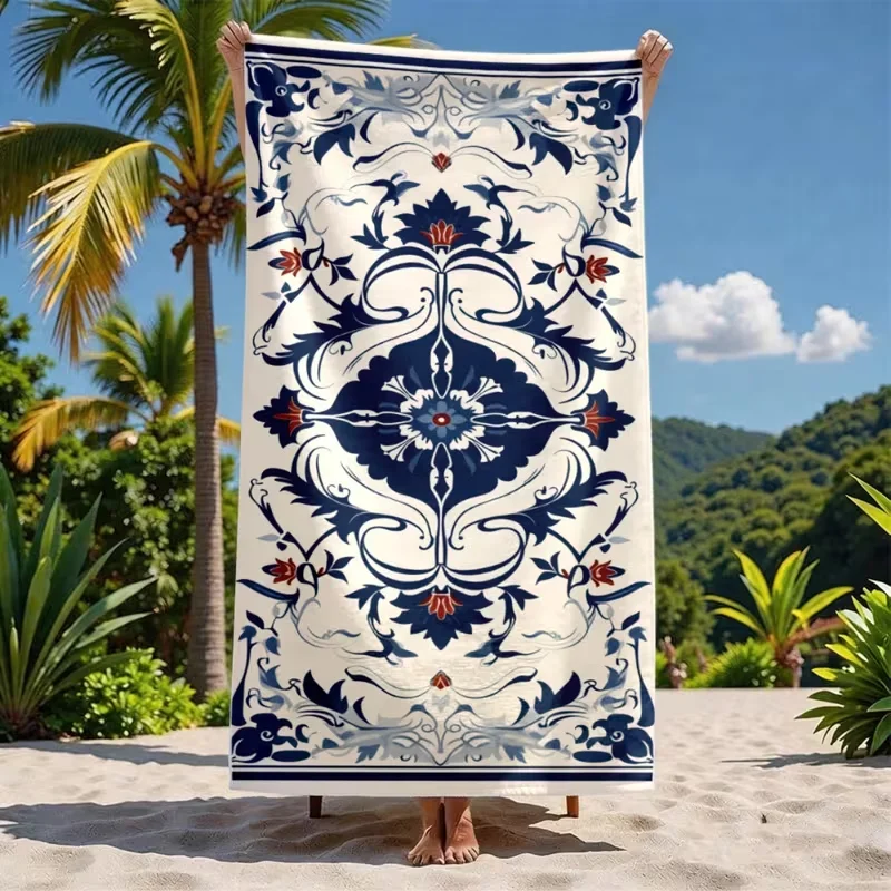 Beach Towels Large Designer Beach Towels Large Thick Super Sized Quick Drying Beach Towel Soft Microfiber Blue Beige White Black