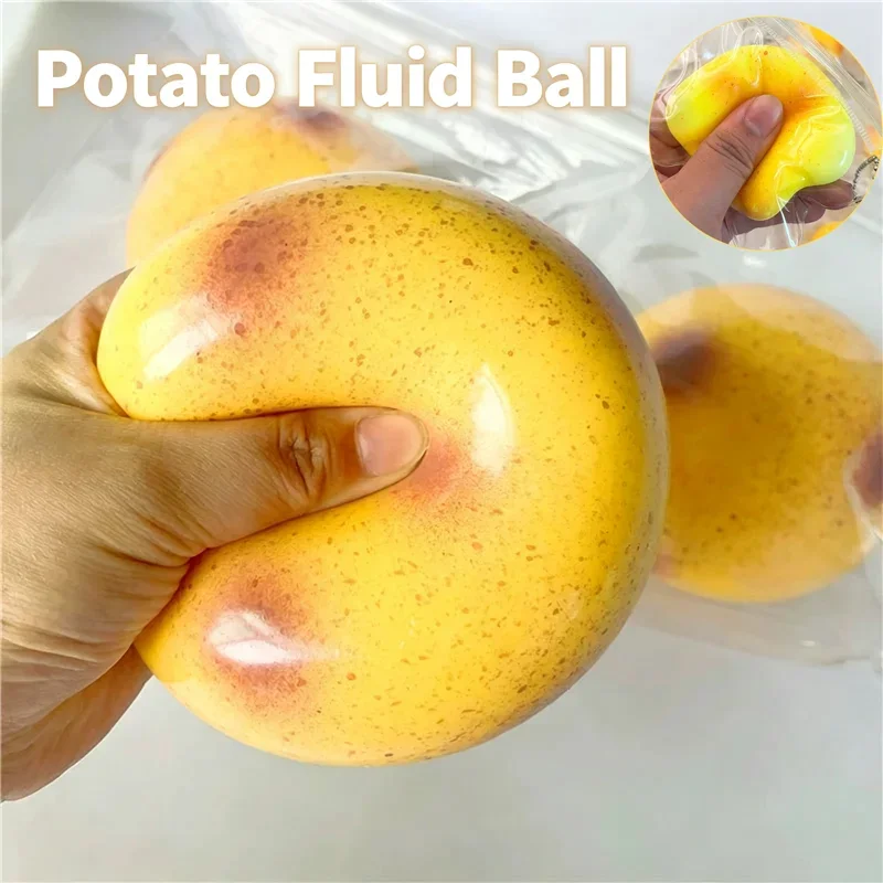 Oversized Potato Fluid Squeeze Ball Soft TPR Sensory Toy Mini Pocket Bag Charm Stress Relief Anti-anxiety Fidget Toy for ADHD