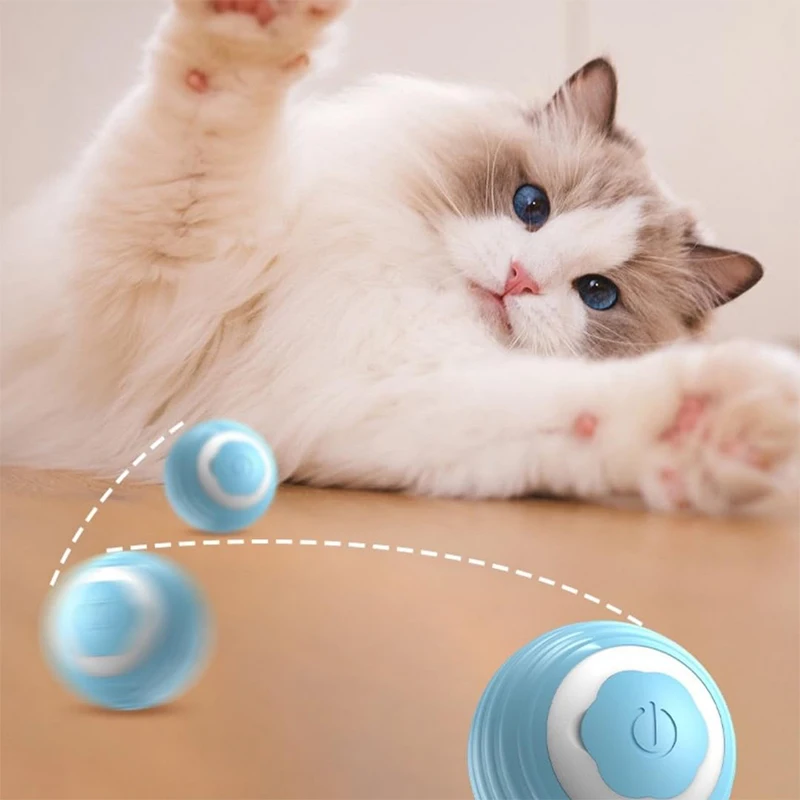 1Pcs Pet Gravity Intelligent Rolling Ball Cat Toy To Relieve Boredom Self Hi Cat Teaser Stick Kitten Charging Cat Teaser Ball