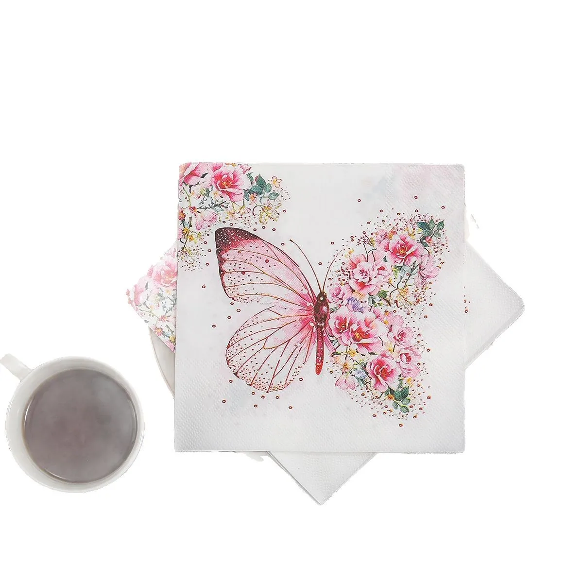 Festivalfeest wegwerpweefsel bedrukte servetten vlinder vierkant weefsel