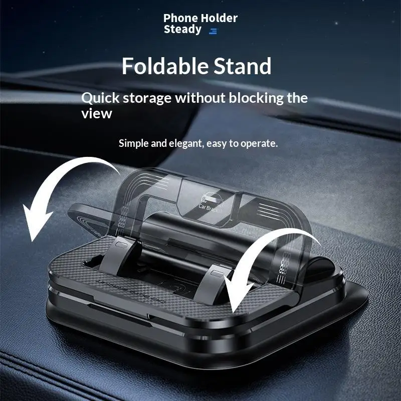 Universal Car Phone Holder 1Pcs 360° Rotatable Dashboard Mount with Parking Number Plate Easy Installation - view 3